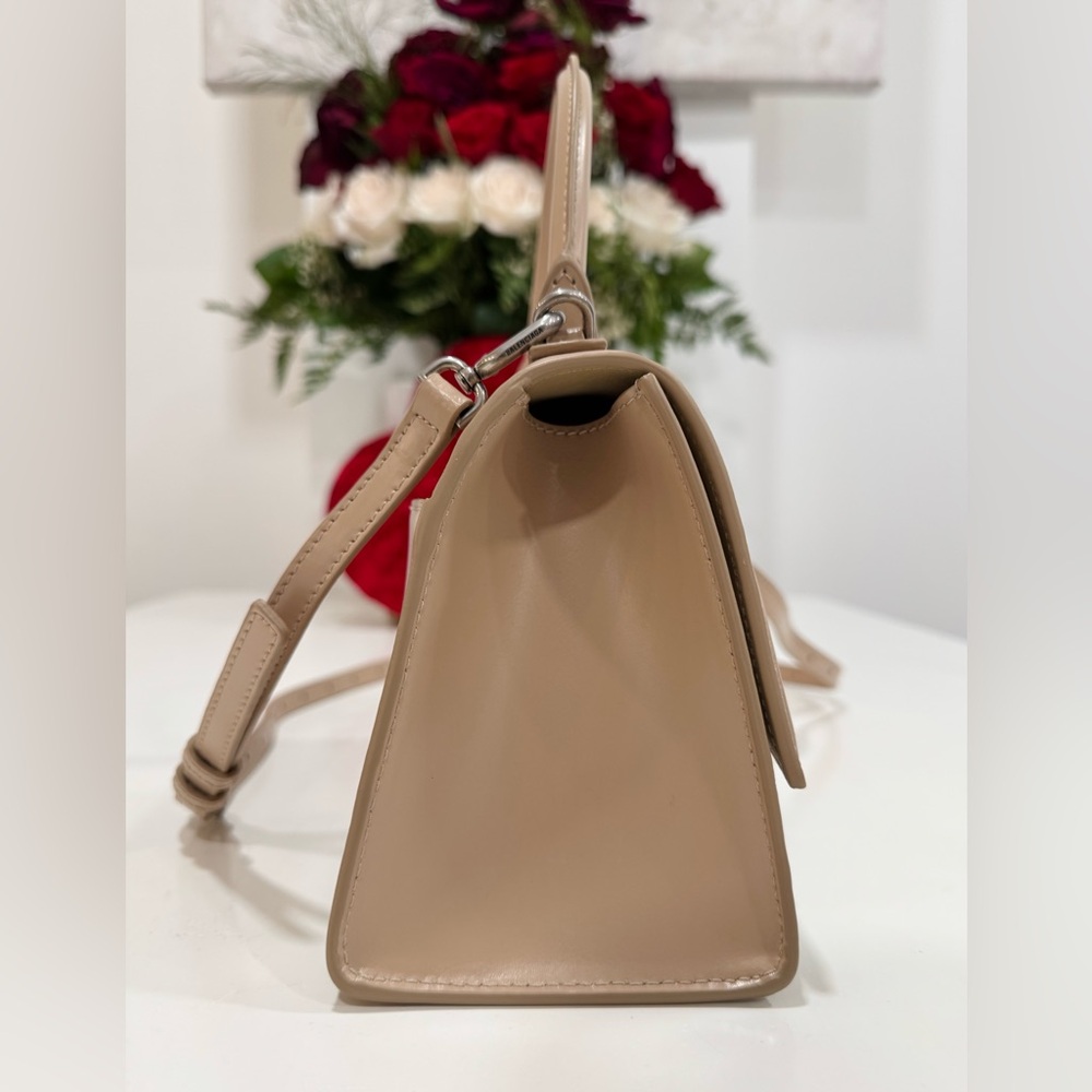 BALENCIAGA Hourglass Small Handbag in beige shiny box calfskin Bag - Picture 9 of 16